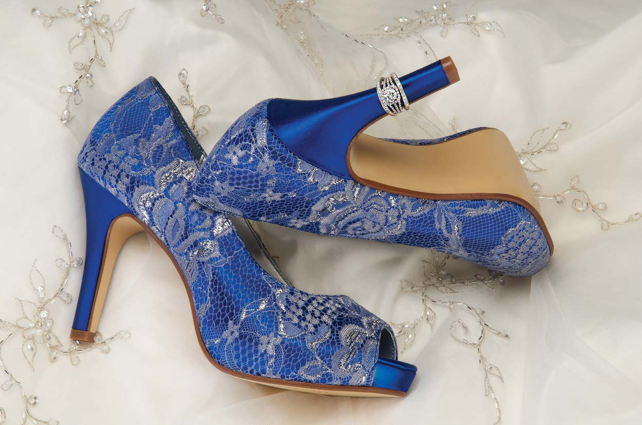 blue lace heels