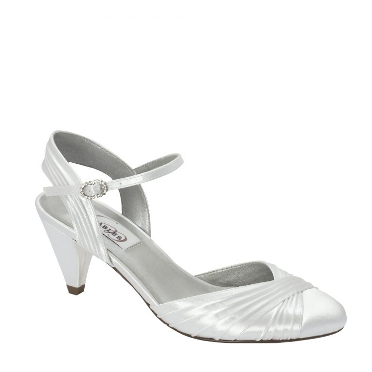 NINA JAFFA WHITE SATIN CLOSED TOE 3